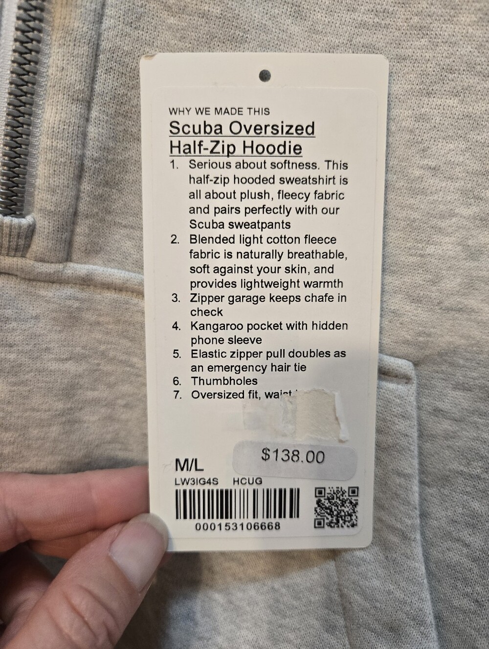 Lululemon Scuba Oversized Half Zip Hoodie M/L - Picture 2 of 7